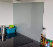 Plaque en verre pour protéger le mur