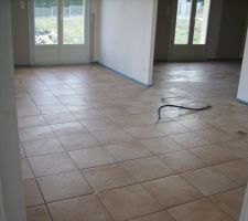 Vue du carrelage. il manque les joints