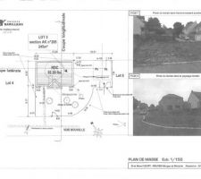 Plan extérieur modifié (l'emplacement initial des places de stationnement se trouvait face à la maison).