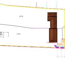 Plan d'implantation deux maisons accol&eacute;es