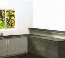 Autre vue cuisine, avec le bar