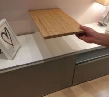 Futur meuble de salle de bain 
Caisson besta détourné avec plan de toilette bambou ikea