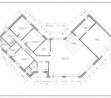 J aimerais ce type de plan Avec une surface de 160 m2 pour un terrain de 1300m2