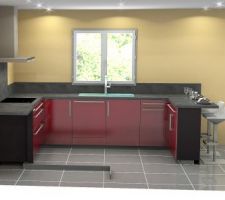 Idée de notre cuisine. Premier plan. On reste sur l'idée mais on change les couleurs