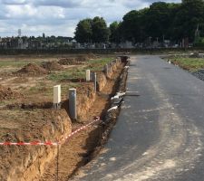 Enrobage de la route et pose des coffrets