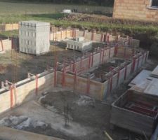 Mise en place du coffrage (vu devant)