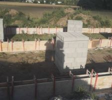 Mise en place du coffrage (vu devant)