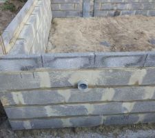 Vide sanitaire 4 rangs de parpaing de 25 cm