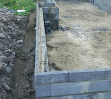Vide sanitaire 4 rangs de parpaing de 25 cm