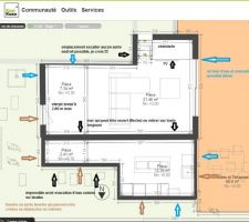 Structure du bas, WC, chambre, cuisine et séjour a créer avec contraintes