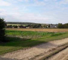 Vue du terrain apr&egrave;s la moisson et avant le d&eacute;marrage des travaux de viabilisation