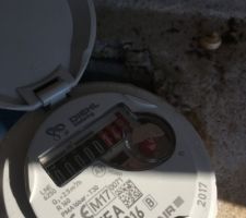 Installation ce jour du compteur d'eau