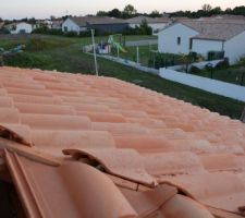 Toiture de la pièce de vie vue de l'étage