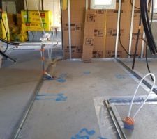 Mise en place des rails pour placo + elec et plomberie