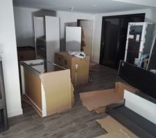 D&eacute;ballage de la cuisine MOBALPA