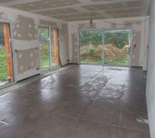 Debut pose carrelage