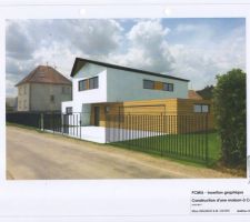 Façade NORD et EST avec implantation sur le terrain