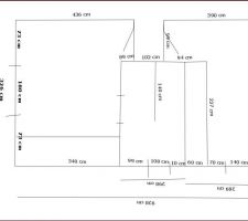 Plan coté des deux chambres et de la salle de bains