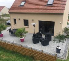 Terrasse de 10M en pavés Granit