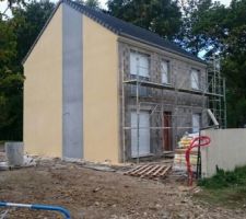 Enduit des 2 premières façades terminées