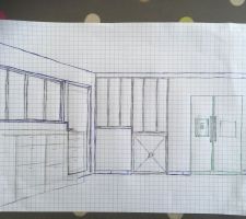 Projet séparation "atelier" cuisine-séjour