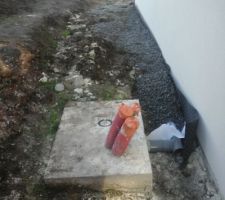 Quelques photo du drain en cours de pose et de l'évacuation des eaux pluvial