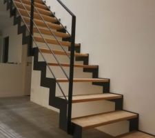 Escalier Gamme "THEP" de chez SteelMetal (56) (Entreprise de Fabric Métal) - Droit et hauteur de marche à 19,5cm // + Passerelle