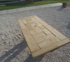 UTILISATION DES RESTES du carport ......... pour une table  de salon de jardin originale