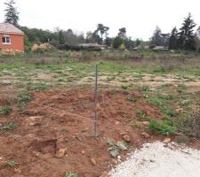 Implantation des piquets et fils tendus