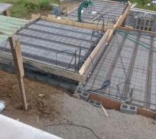 Câblage,  coffrage avant de couler la dalle