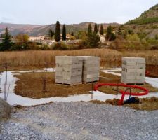 Arrivées des moellons vue d'ensemble