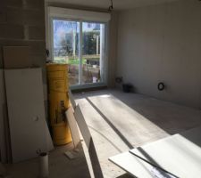 Placo en cours - vue de l'entrée