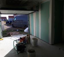 Chantier placo / isolation garage terminé