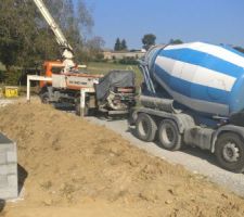 Coulage du béton pour la dalle