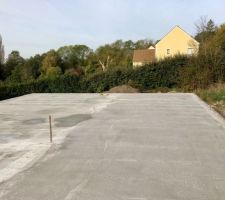 La dalle de l'&eacute;tage en cours de s&eacute;chage/prise...