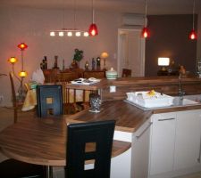 Les luminaires de la cuisine et du séjour.