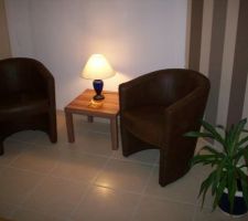 Le coin salon dans le bureau.