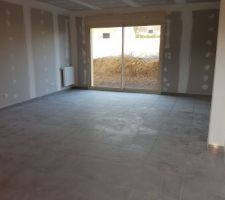 Carrelage 45x45 gris salon salle à manger wc