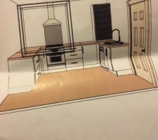 Plan cuisine toute simple mais tous ce que j?aime! meubles blanc mat plan de travail bois ( en imprimant il y a eu un encadré noir que je n?ai pas réussi à enlever)