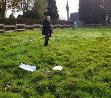 Implantation par le maître d'oeuvre pour que l'on puisse se rendre compte de l'espace au tour de la maison.