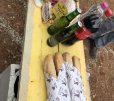 Premier repas sur le terrain !