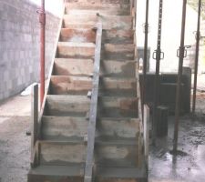 Finition maçonnerie, escalier maçonné