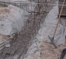 Remplissage des fouilles avec le béton