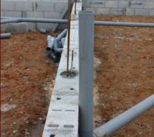 Détail évacuations d'eau dans le vide sanitaire