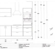 Plan cuisine c&ocirc;t&eacute; "int&eacute;rieur"