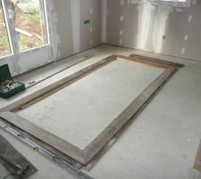 Ossature du parquet dans le salon
