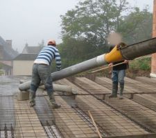 Coulage de la dalle de la terrasse de 65m² en une seule portée de 8m50 => 14m3