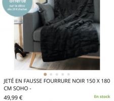 Plaid noir pour le canapé