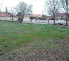 Voici notre terrain vue du coin arri&egrave;re gauche (quand on se trouve face &agrave; la maison et donc dos &agrave; la rue)