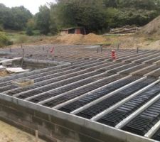 Les hourdis en attente du béton